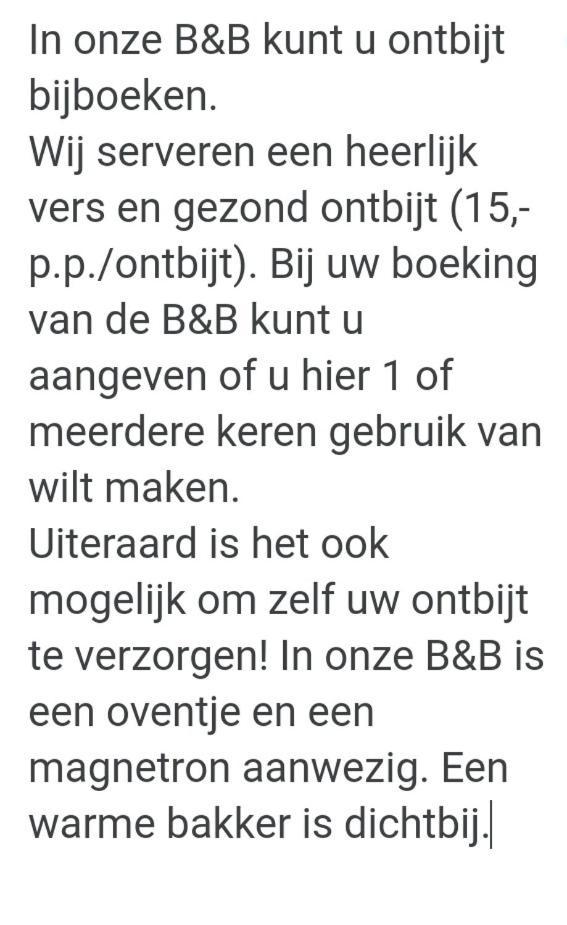B&B Sonnehuys Nieuwland  Extérieur photo